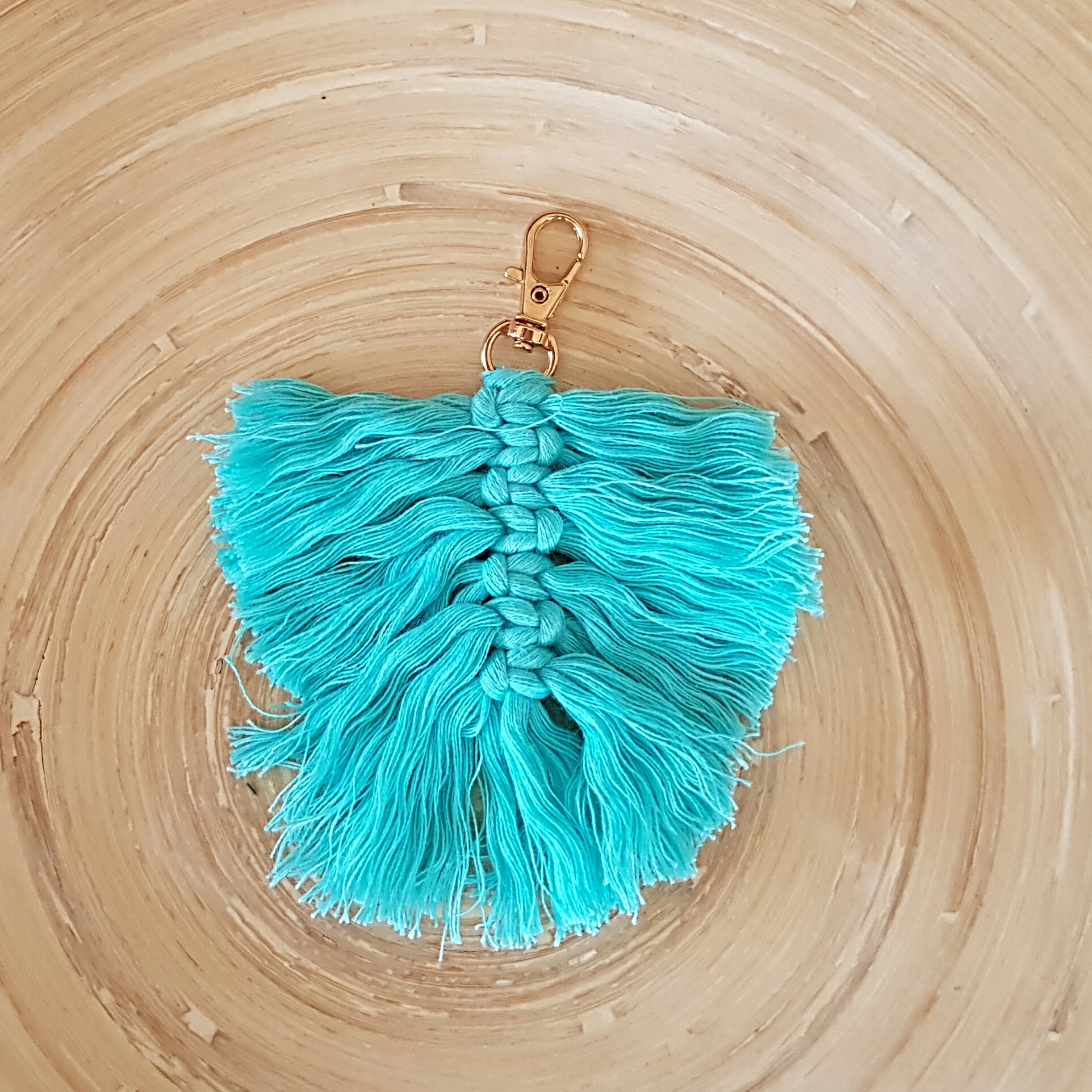 Teal Feather Keyring - Pretty Unique