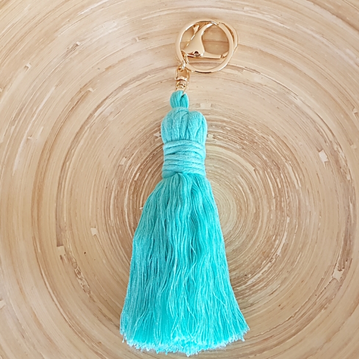 Teal tassel keyring Pretty Unique